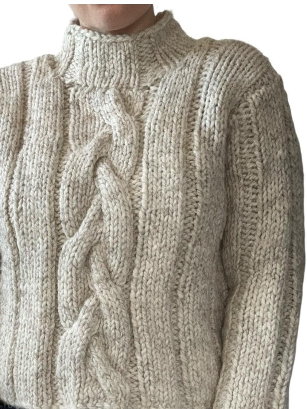 Hand Knit Chunky Irish Fisherman Sweater